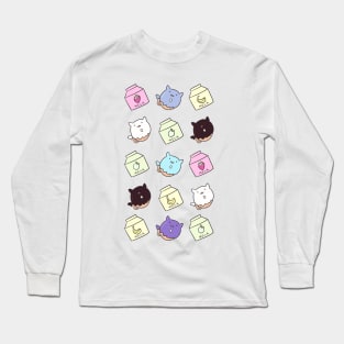 Fruit Milk and Donut Cats Long Sleeve T-Shirt